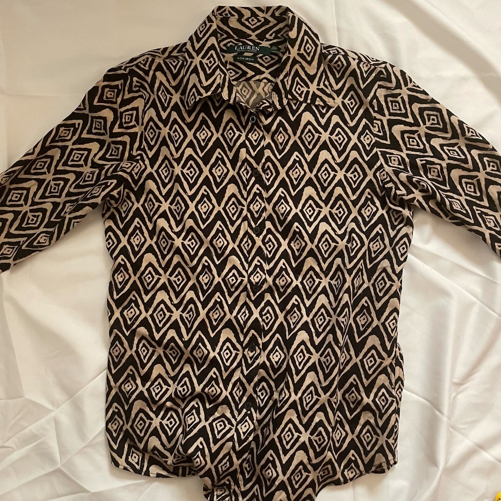 Ralph Lauren Long Sleeve Tribal Print Button Up Shirt